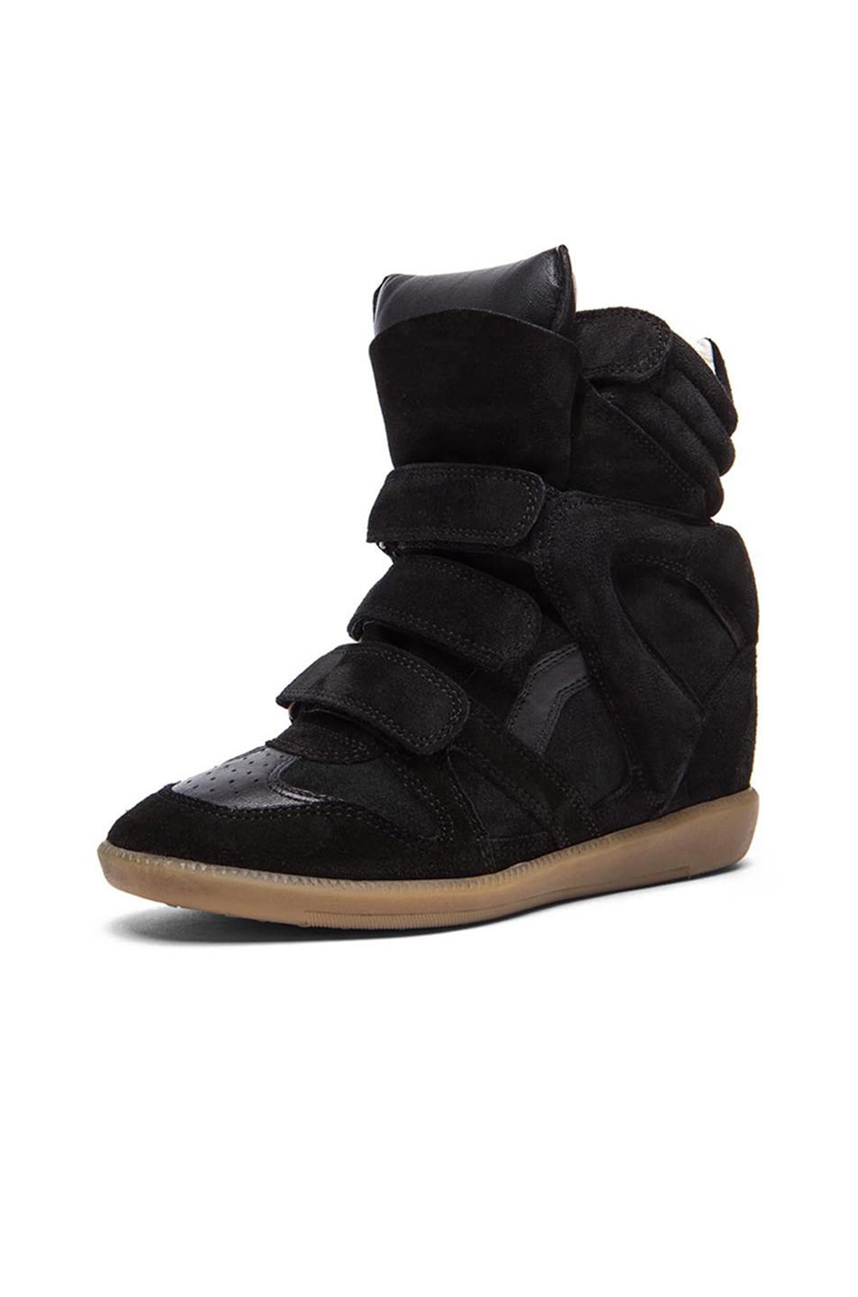 ISABEL MARANT Bekett Calfskin Velvet Leather Sneakers