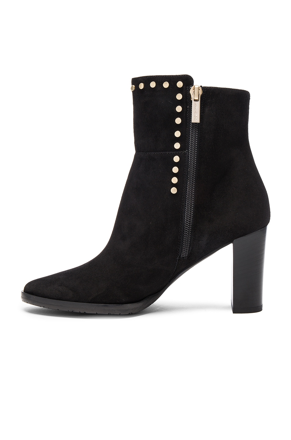 JIMMY CHOO Harlow 80 Black Suede Boots With Stud Trim | ModeSens