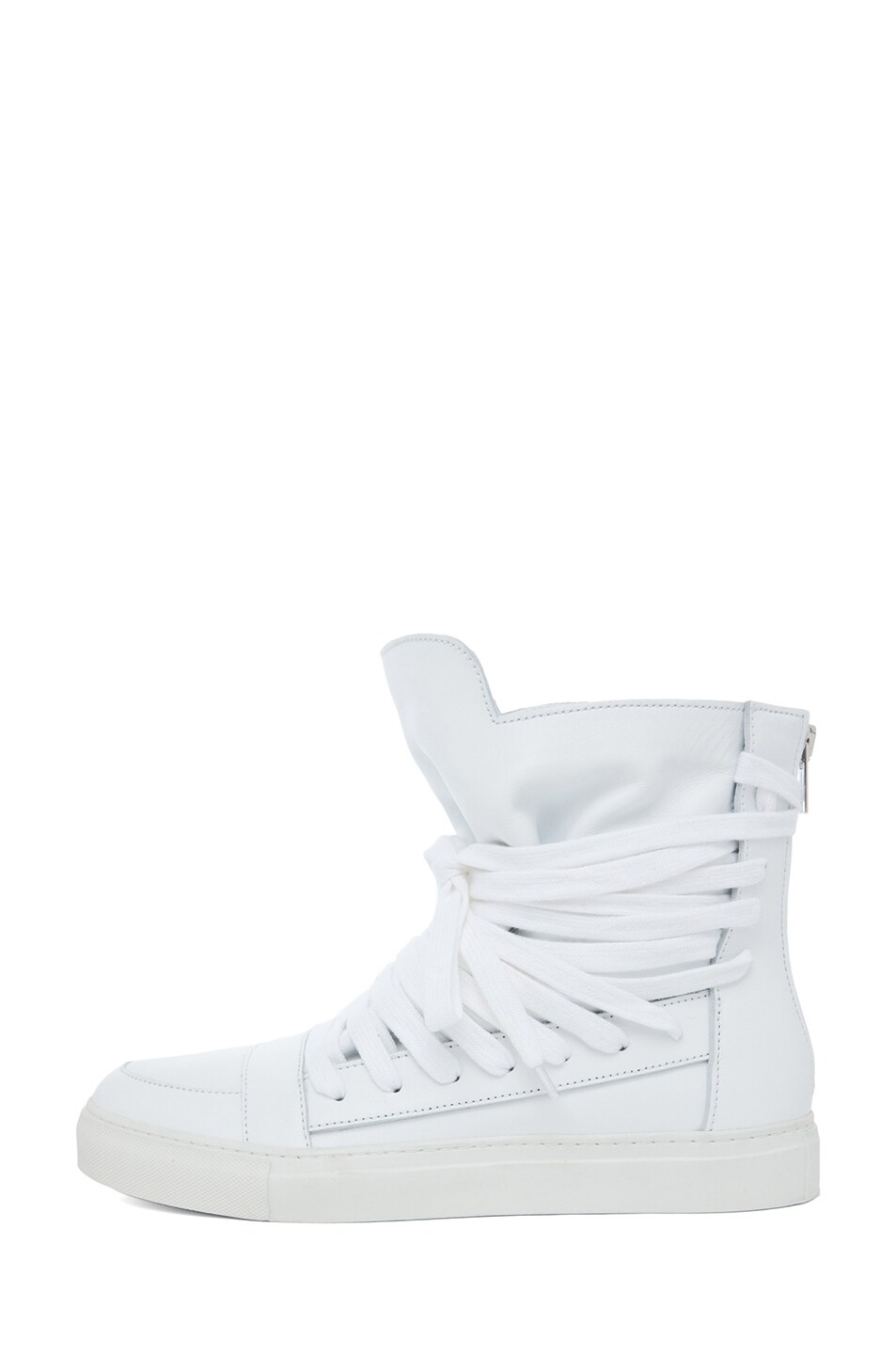 Image 1 of Kris Van Assche Laced Up Hi Top Sneaker in White