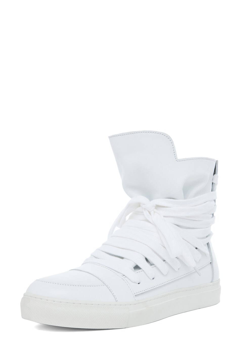 Image 2 of Kris Van Assche Laced Up Hi Top Sneaker in White
