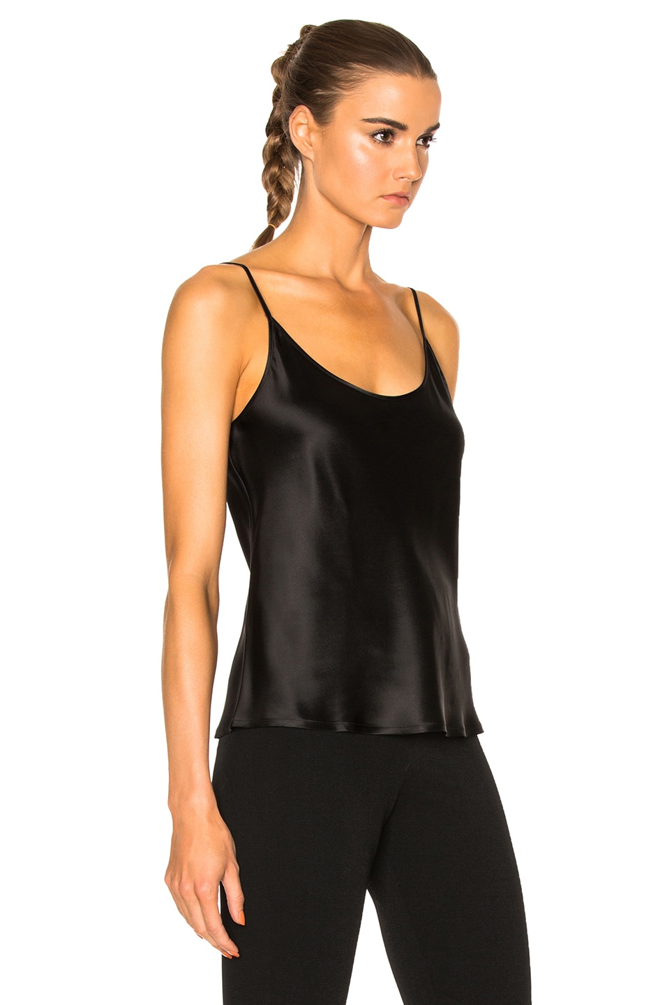 LA PERLA Silk Satin Camisole, Black | ModeSens