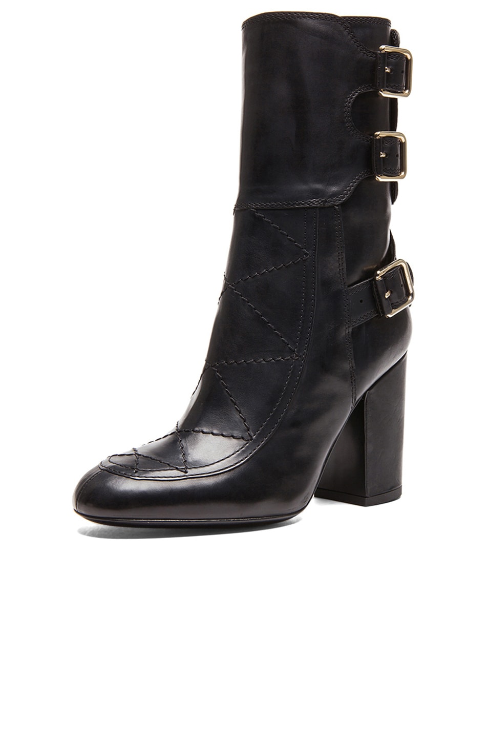 LAURENCE DACADE Merli Calfskin Leather Boots In Black Shiny Calf