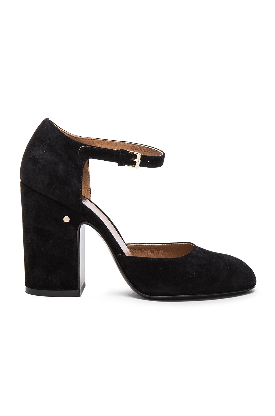 LAURENCE DACADE Mindy Suede D'Orsay Ankle-Wrap Pump, Black | ModeSens