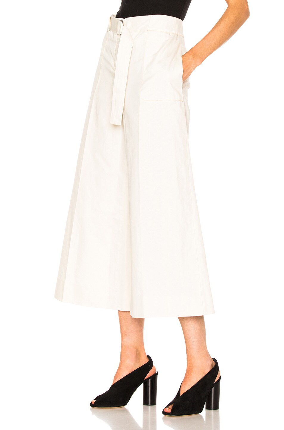MAISON MARGIELA COTTON LINEN PANTS IN NEUTRAL, WHITE.