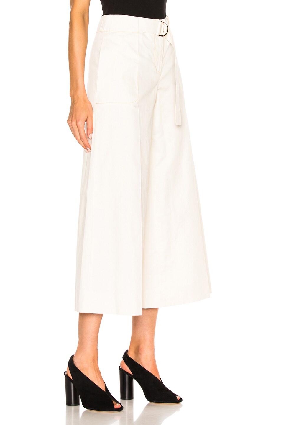 MAISON MARGIELA COTTON LINEN PANTS IN NEUTRAL, WHITE.
