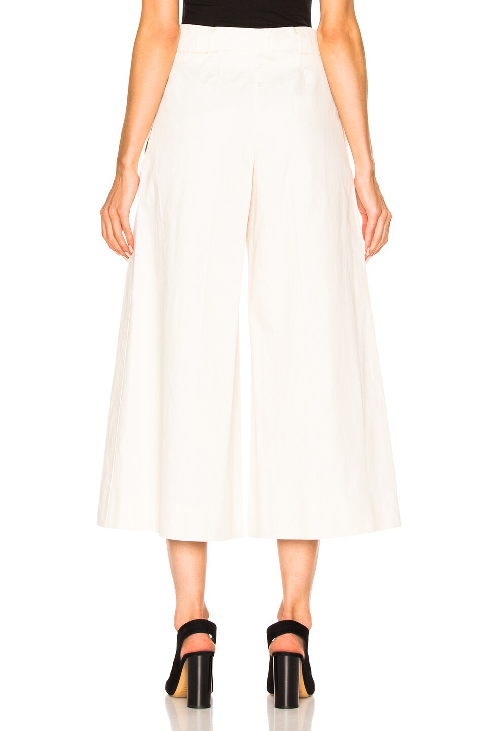 MAISON MARGIELA COTTON LINEN PANTS IN NEUTRAL, WHITE.