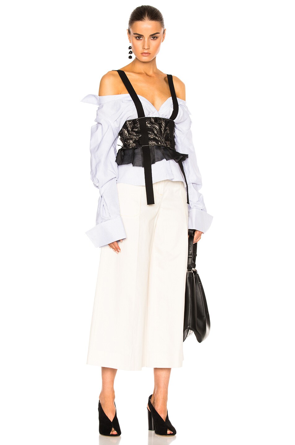 MAISON MARGIELA COTTON LINEN PANTS IN NEUTRAL, WHITE.