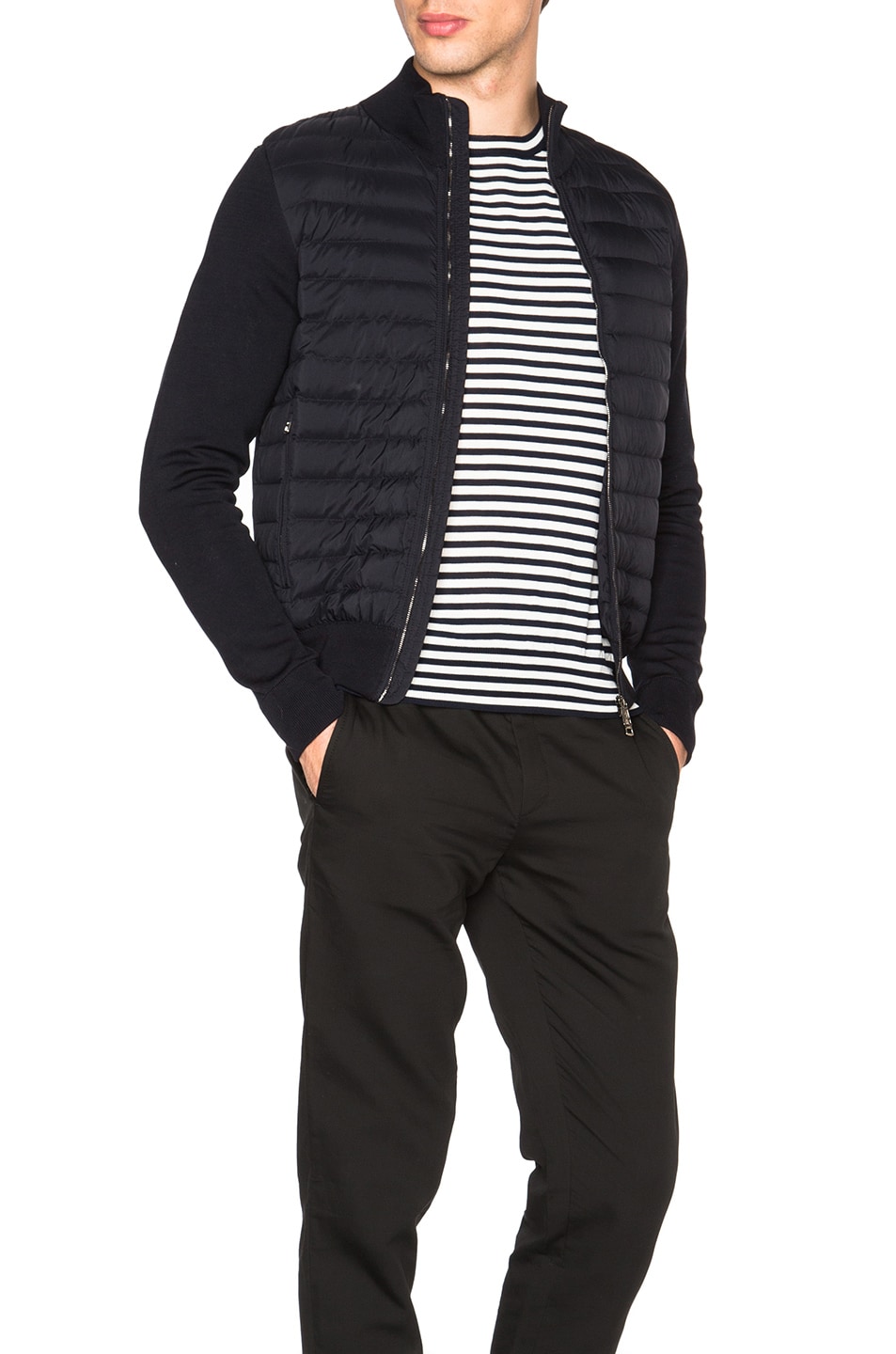 MONCLER Maglia Tricot Cardigan Jacket in Navy | ModeSens