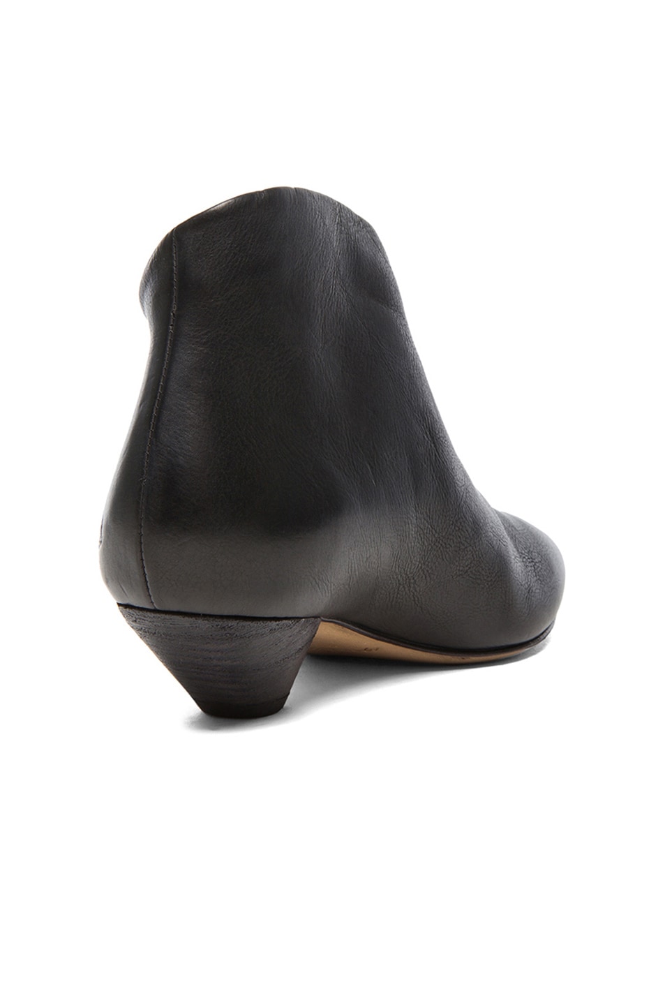 MARSÈLL Cut Out Leather Ankle Booties In Nero