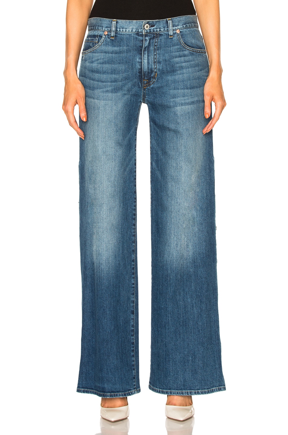 NILI LOTAN Ena Wide Leg Jeans in Duane Wash | ModeSens