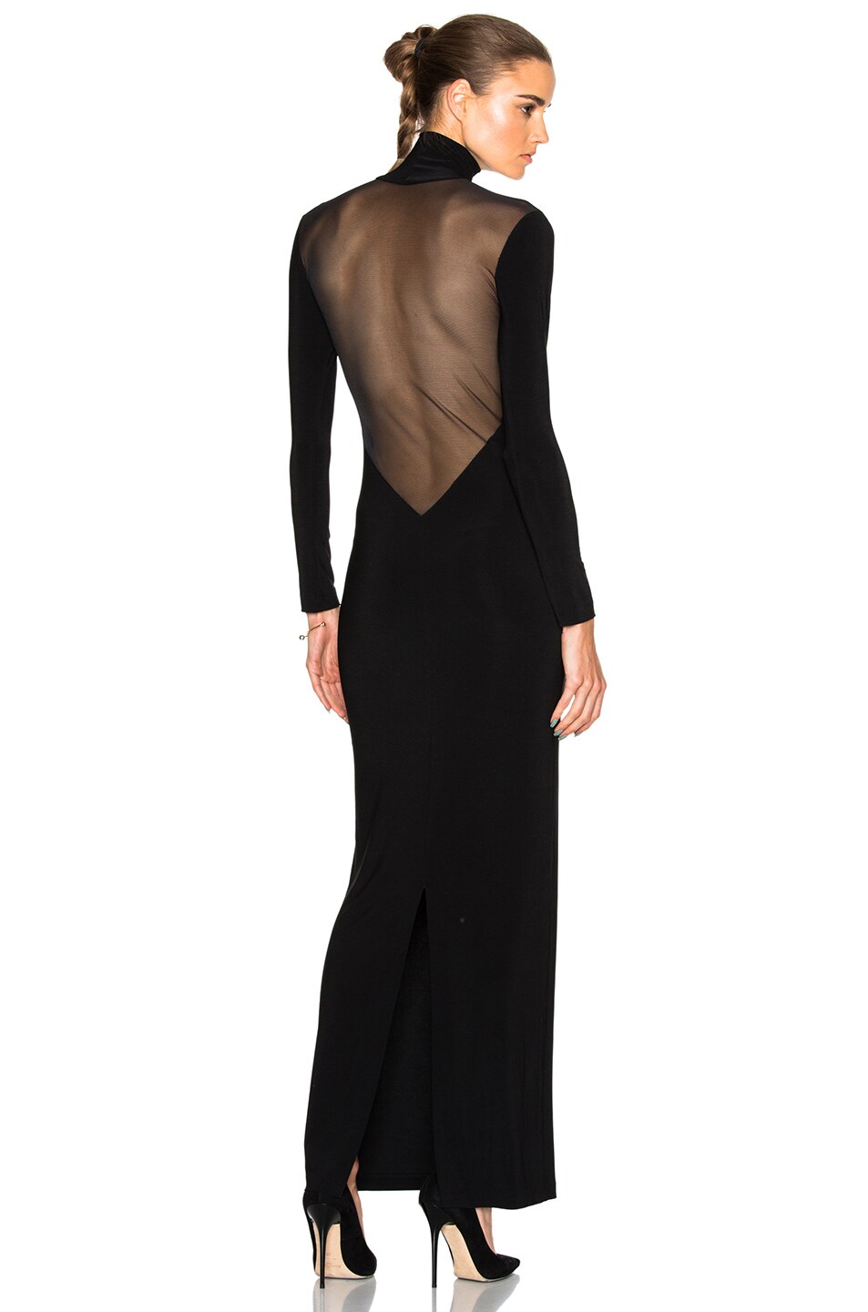 dita mesh gown in black