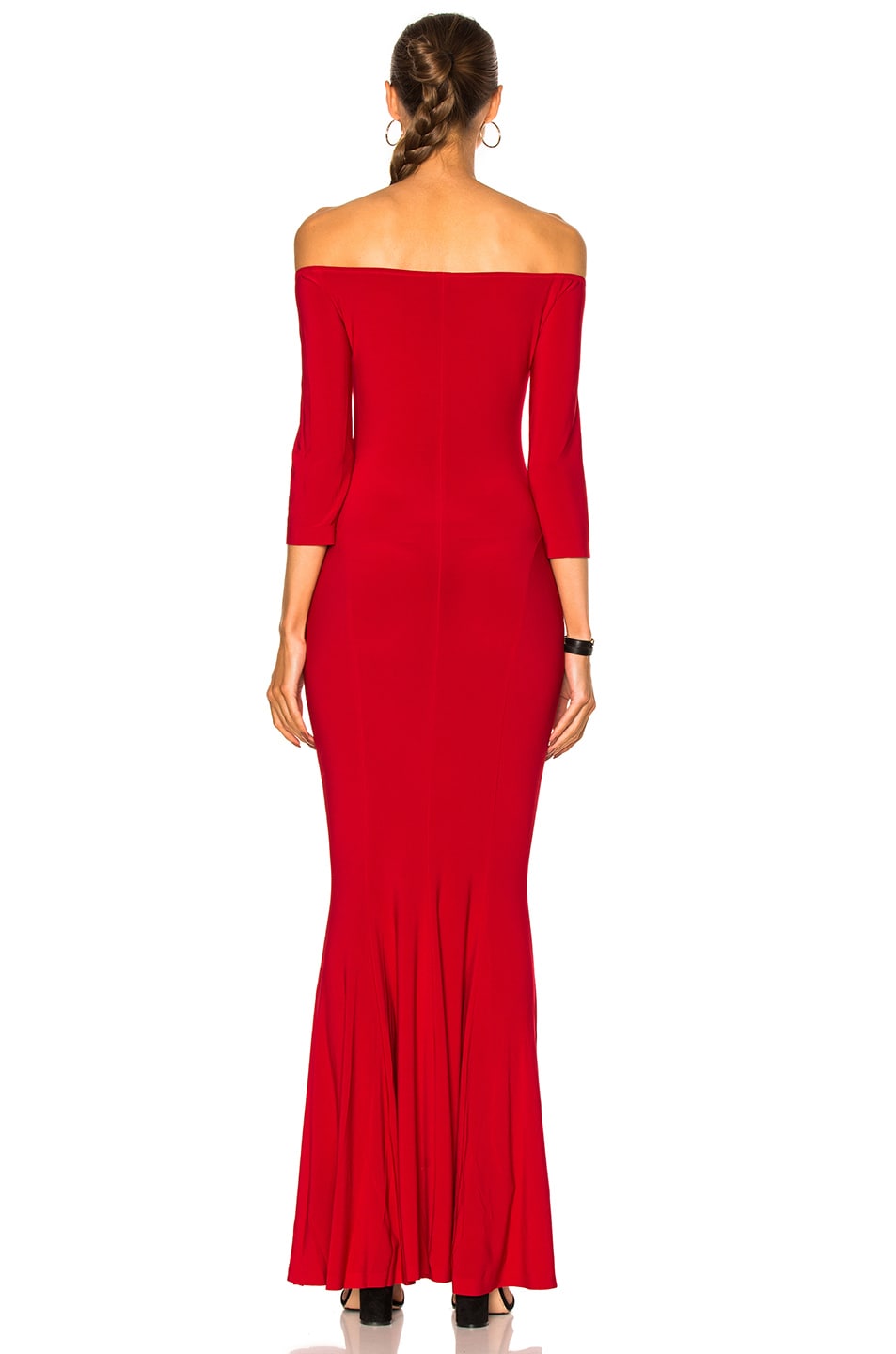 3 Stores: NORMA KAMALI Off The Shoulder Fishtail Gown, Red | ModeSens