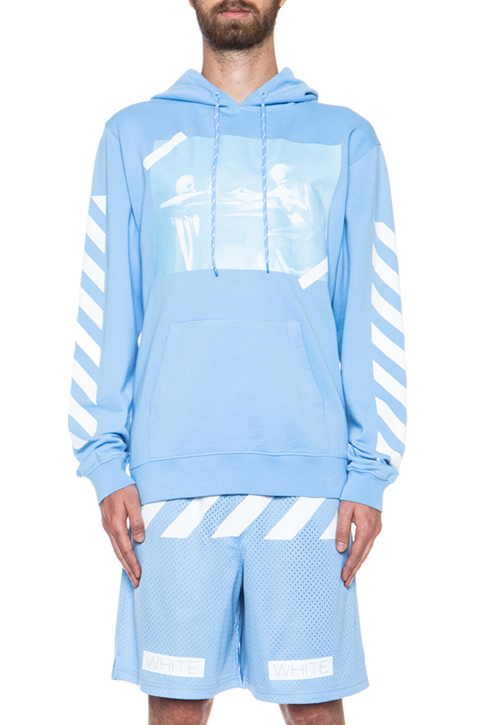 off white light blue hoodie