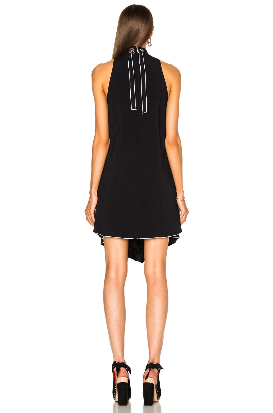 PROENZA SCHOULER SATIN BACK CREPE TURTLENECK SWING DRESS