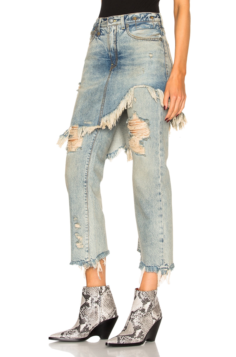 shredded hem jeans