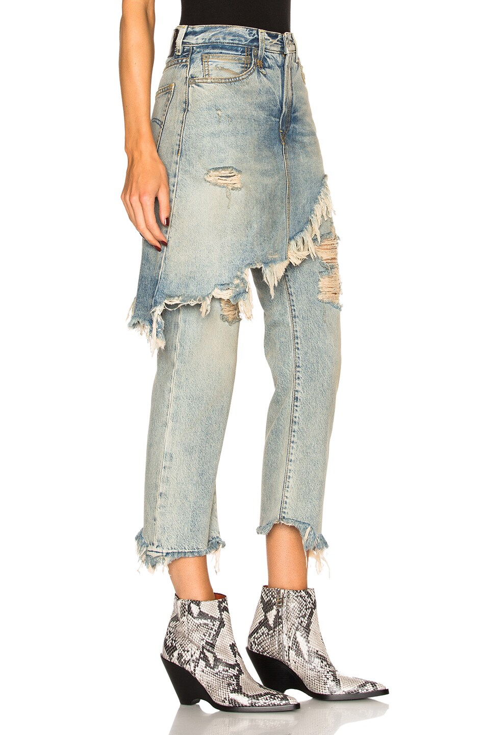 shredded hem jeans