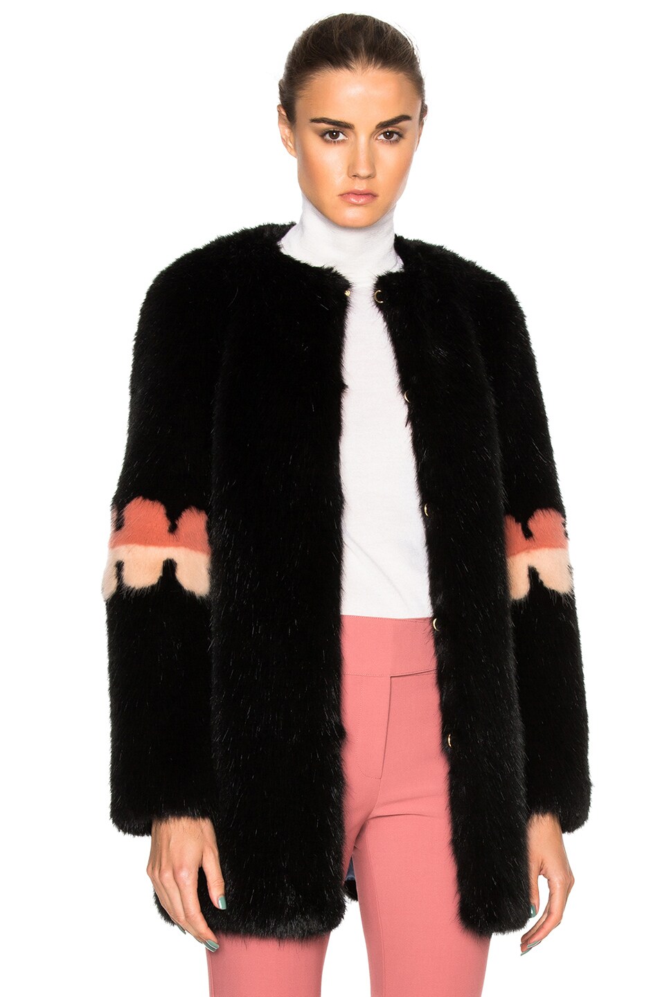 4 Stores In Stock: SHRIMPS Faux Fur Frilly Joseph Coat, Black, Blush ...