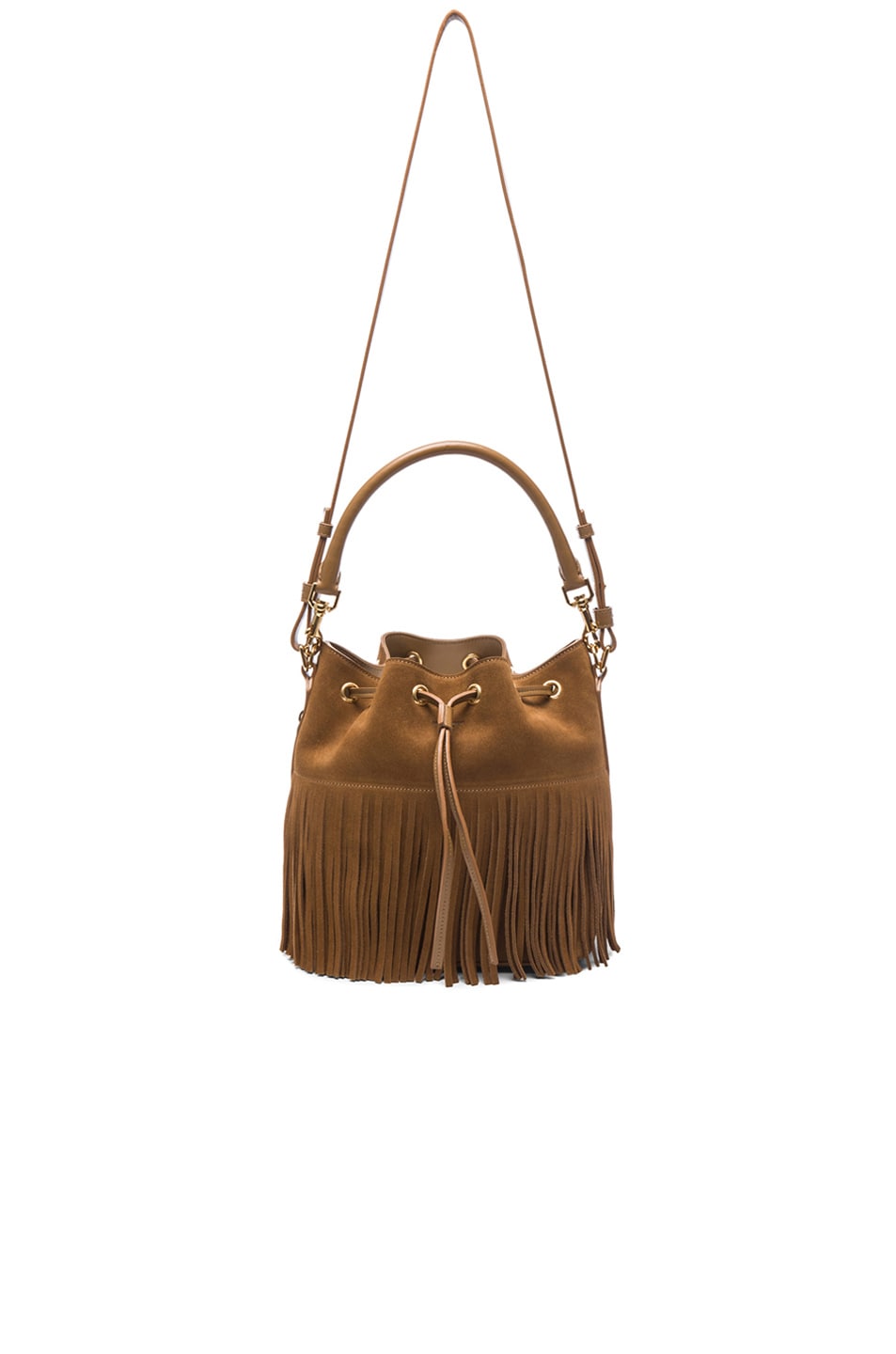 saint laurent the belle de jour patent leather clutch - Saint Laurent Medium Suede Fringe Emmanuelle Bucket Bag in Light ...