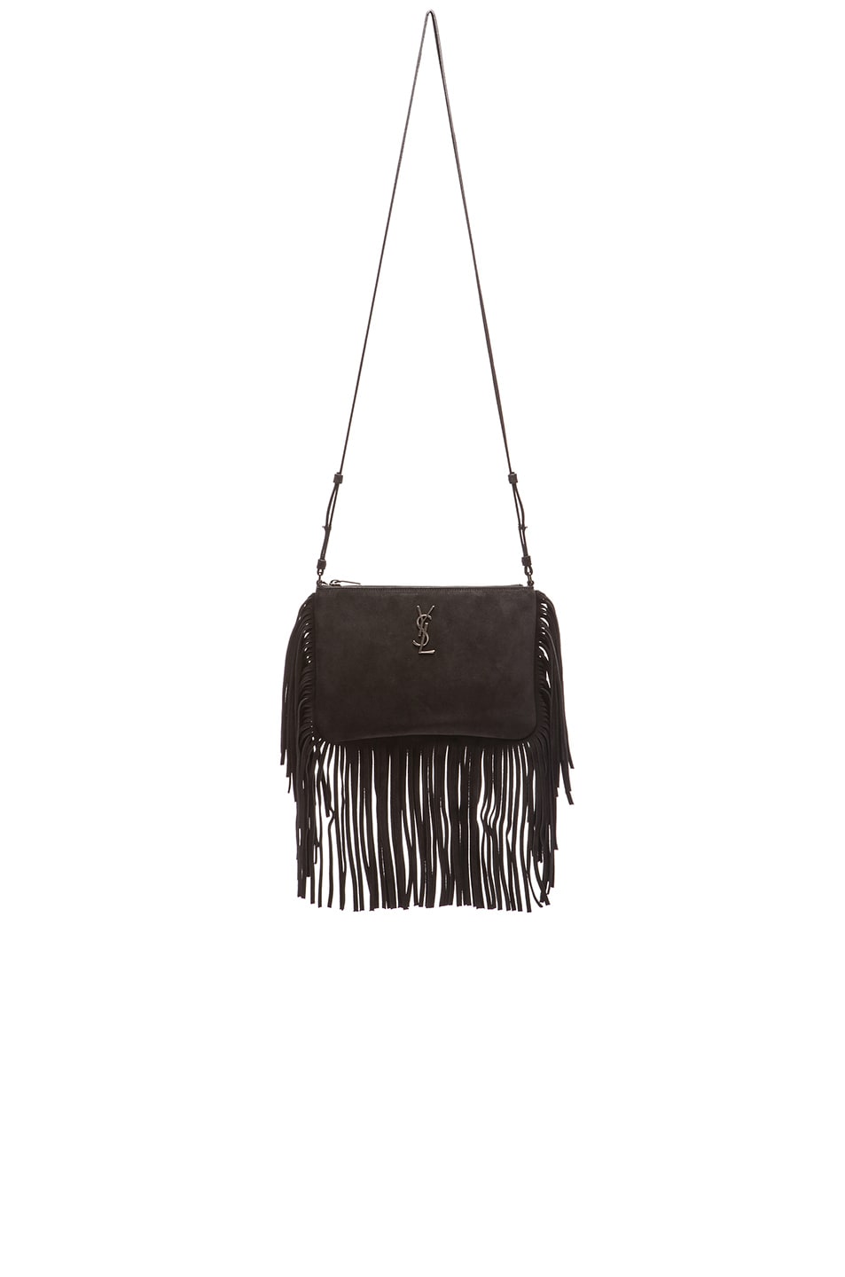 Saint Laurent Anita Bag with Feathers and Fringe in Chestnut ...