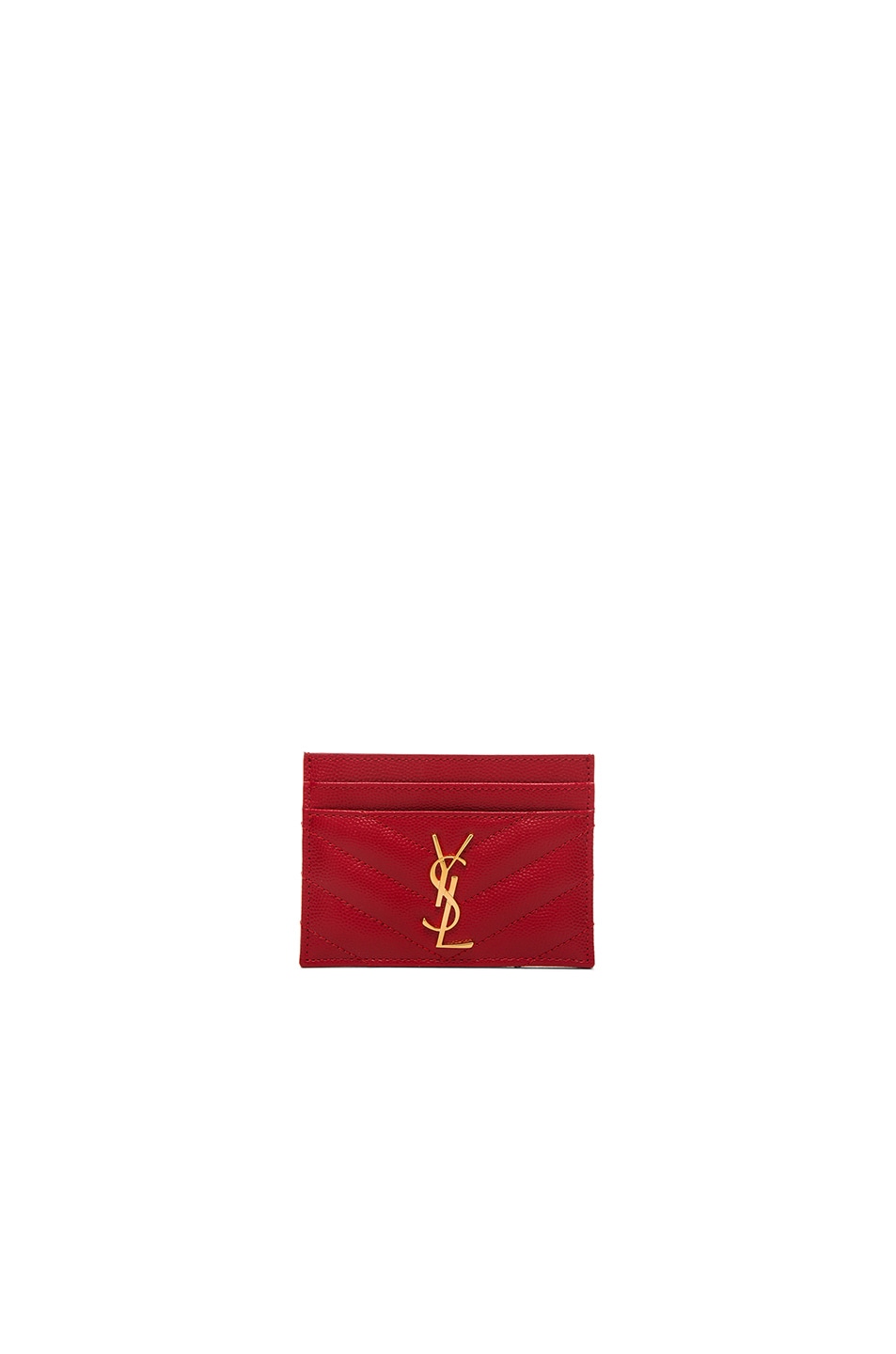 yves saint laurent y bag - Saint Laurent Monogram Credit Card Case in New Red | FWRD