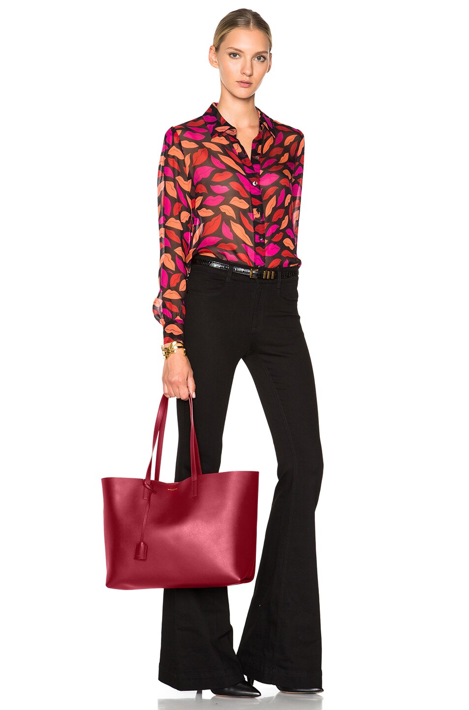 yves saint laurent large calfskin fringe shopping tote bag yves saint laurent large calfskin fringe shopping tote bag
