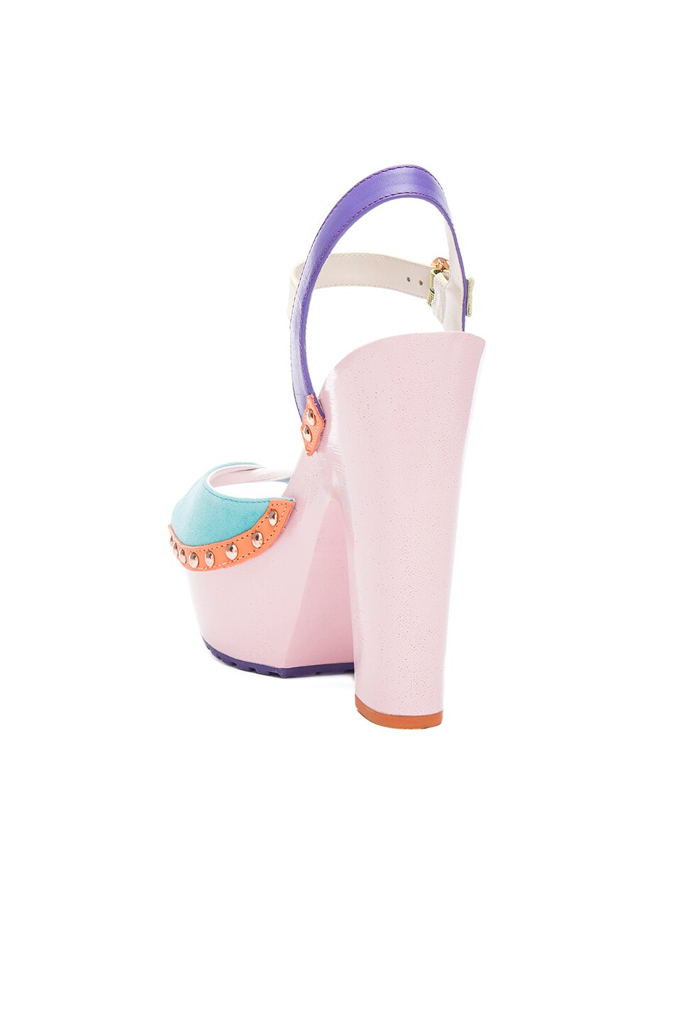 SOPHIA WEBSTER Bobbi Aqua Twist Suede Heels