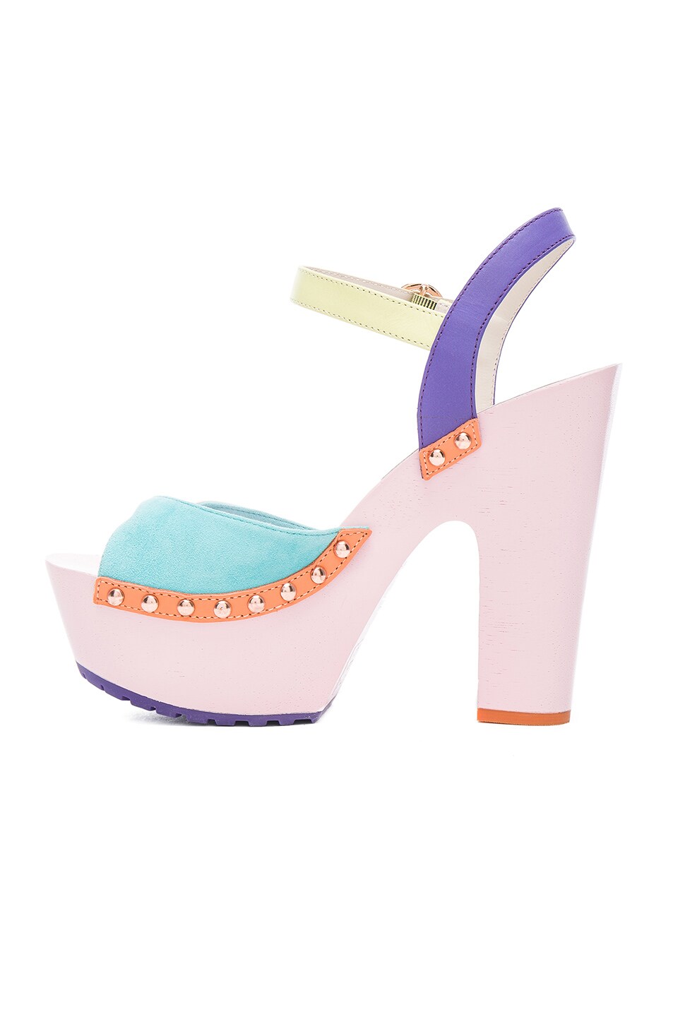 SOPHIA WEBSTER Bobbi Aqua Twist Suede Heels