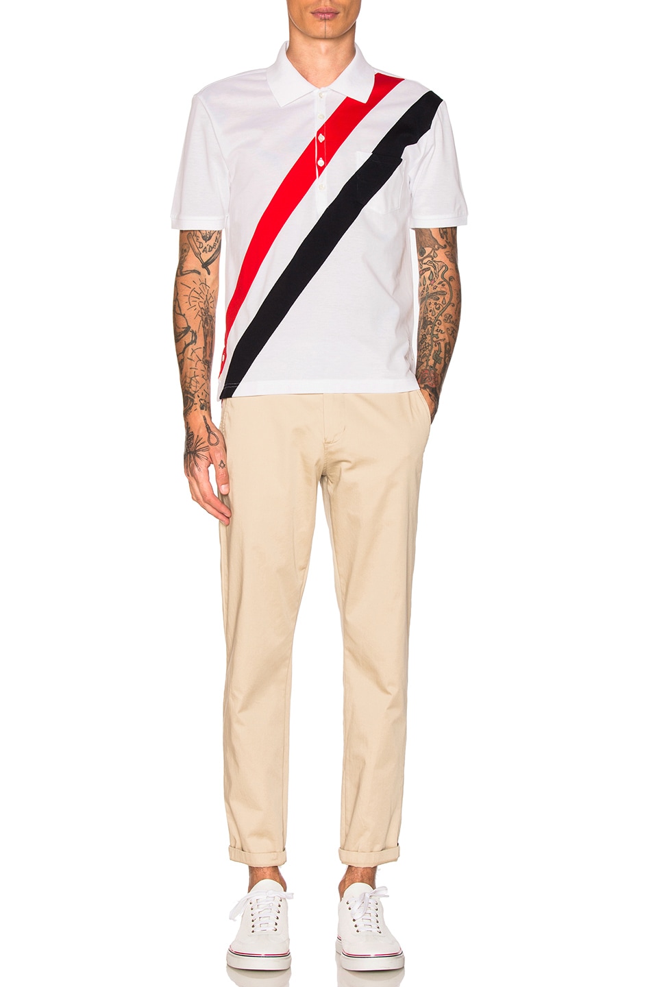 tricolor polo shirt