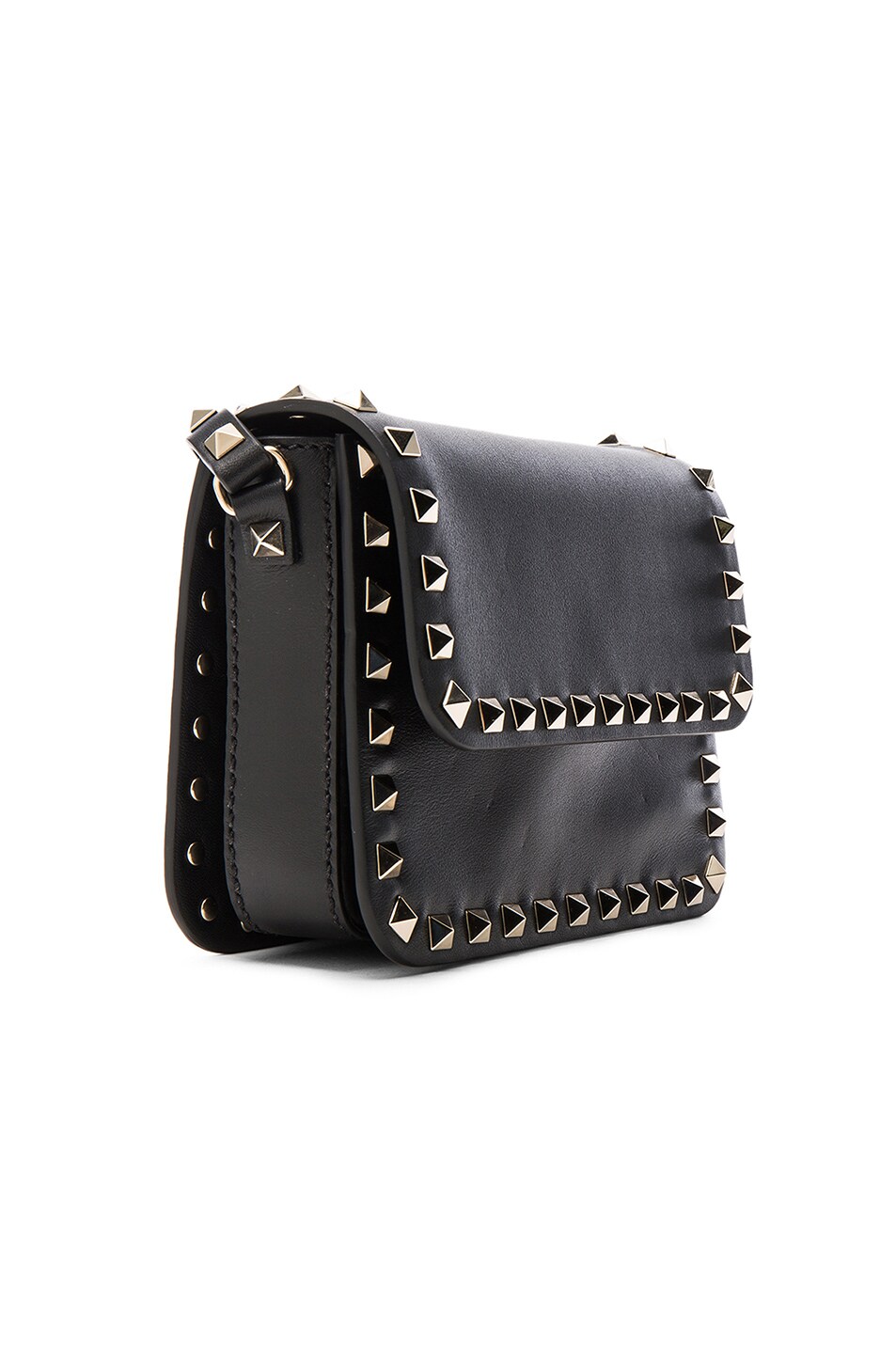 VALENTINO Rockstud Vitello Flap Shoulder Bag, Black in Eero ModeSens