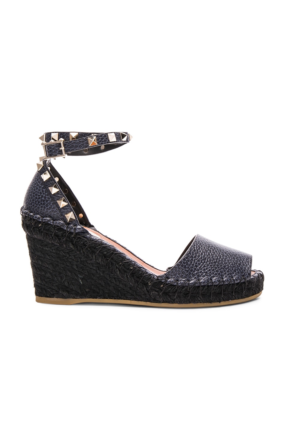 valentino black wedge espadrilles