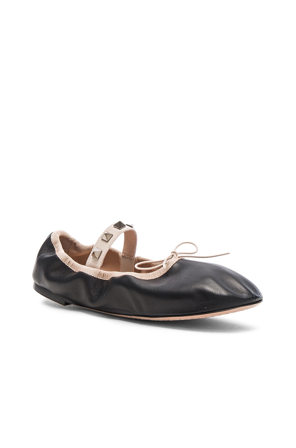 valentino leather ballerina flat