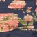 color: Navy Tudor Rose Brocade