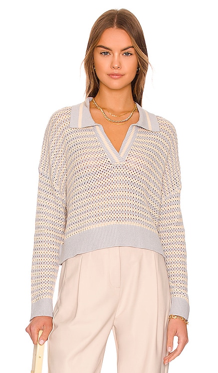 Stripe Polo Pullover Sweater 525