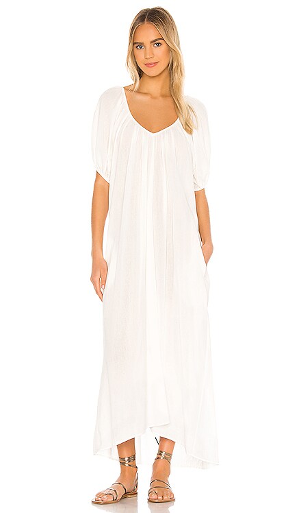 Sand Hill Cove Puff Sleeve Midi Dress 9 Seed $218 