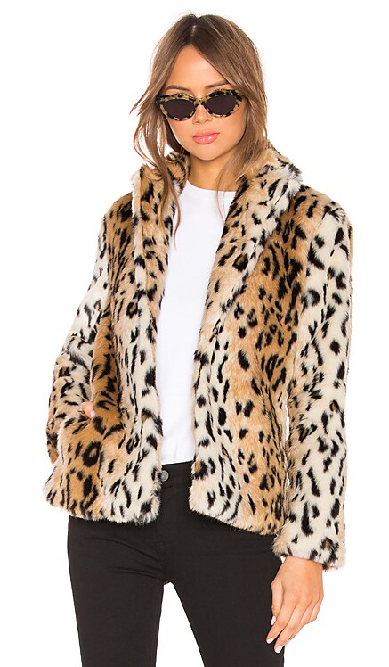 Roxy Faux Fur Leopard Coat superdown