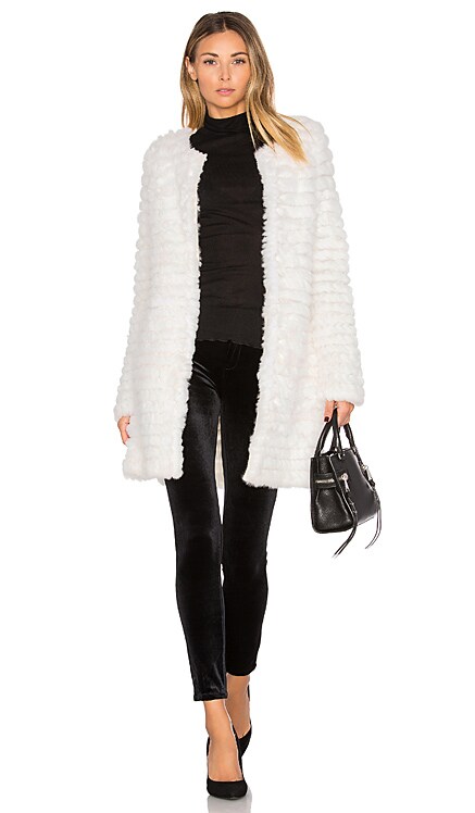 Knit Rabbit Fur Coat Adrienne Landau