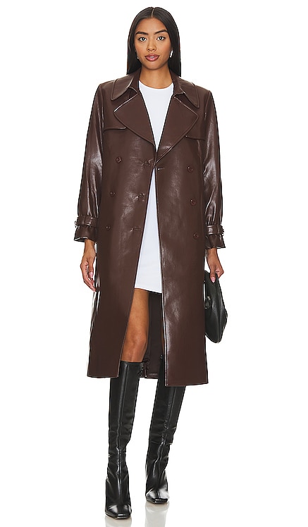 Elicia Faux Leather Trench Alice + Olivia