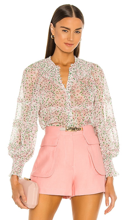 Margery Ruffle Button Blouse Alice + Olivia