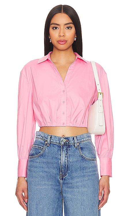 Trudy Cropped Pleated Top Alice + Olivia