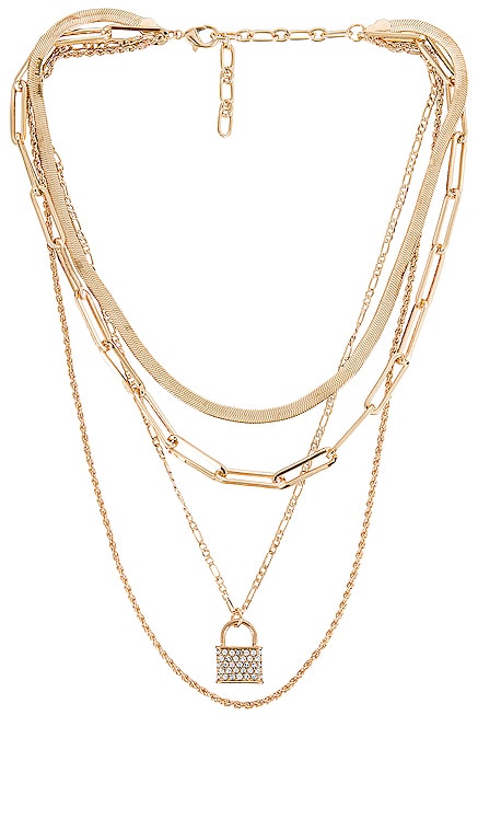 Locket Layered Necklace Amber Sceats $119 