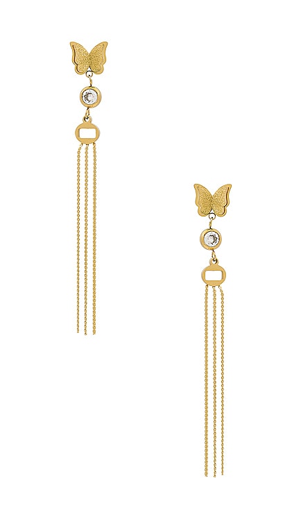 x REVOLVE Butterfly Drop Earrings Amber Sceats $64 NEW