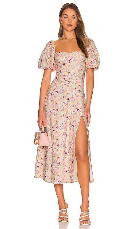x REVOLVE Floral Dress Bardot $169 Sustainable