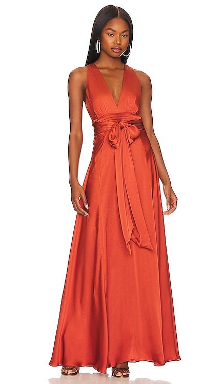 Revolve Women Clothing Dresses Party Dresses Cassidy Dress in Burnt Orange. 