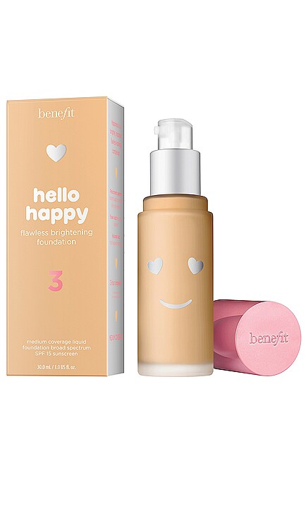 Hello Happy Flawless Brightening Liquid Foundation Benefit Cosmetics $30 BEST SELLER