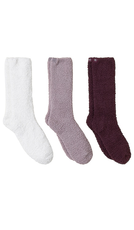CozyChic 3 Pair Sock Set In Fig Multi Barefoot Dreams