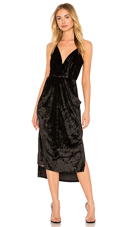Midi Faux Wrap Dress In Black BCBGeneration $37 