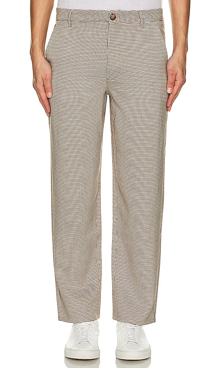 Dogtooth Woven Cropped Trousers Bound