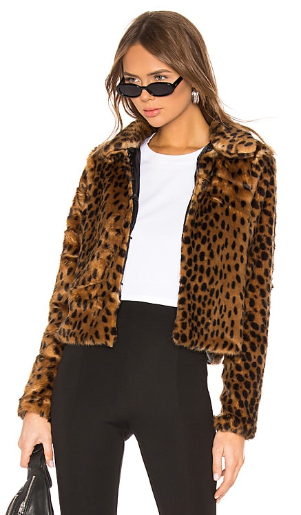 Casey Leopard Faux Fur Coat superdown