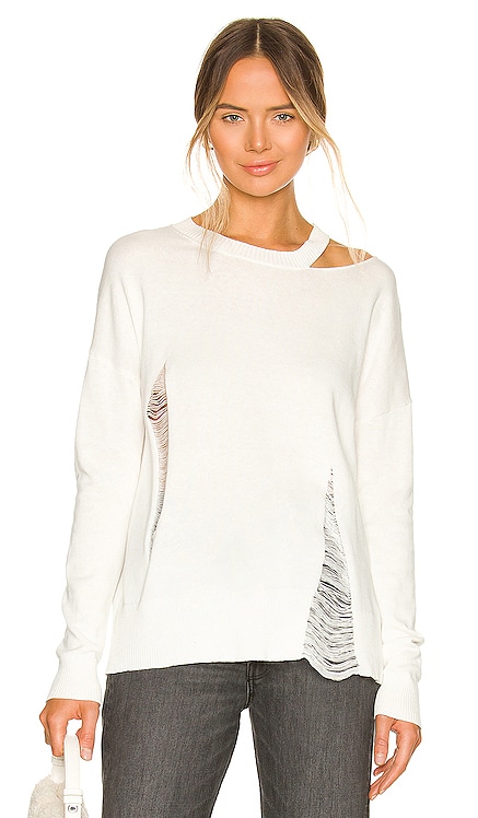 Stevie Distressed Sweater Central Park West $141 NEW