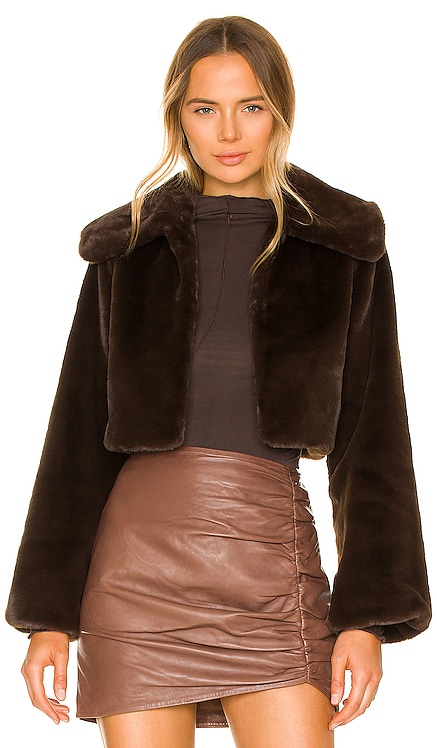 Cleobella Cropped Faux Fur Jacket Camila Coelho $153 